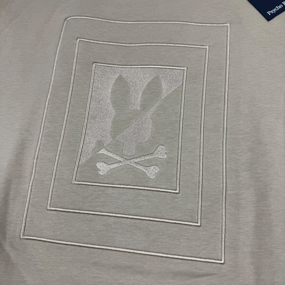 Psycho Bunny Men Oak City Crew Neck Sweatshirt Stone Beige HL24-B6S274E200 M NWT - Picture 4 of 11
